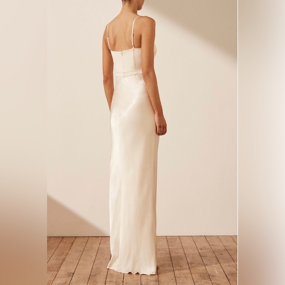 SHONA JOY LA LUNE CORDED RUCHED MAXI DRESS - CREAM, SIZE US 6

WORN ONCE - Picture 4 of 5